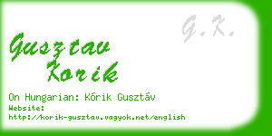 gusztav korik business card