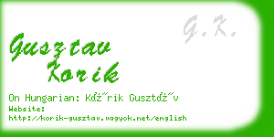 gusztav korik business card